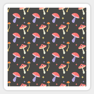 Seamless Groovy Pattern Mushrooms Sticker